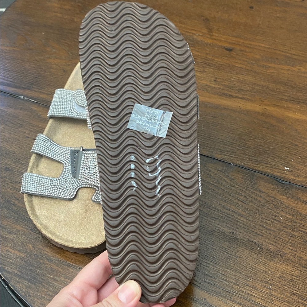 Madden girl Sparkling Silver Slide Sandals - Picture 4 of 6